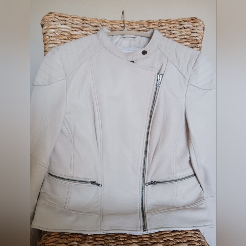 Leather Jacket New, Cupcakes and Cashmere, Medium, White